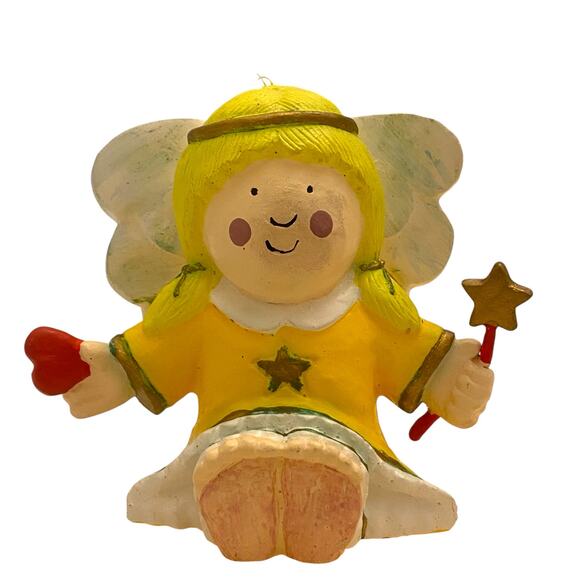 Vintage Hand Painted Little Girl Angels (Set of 3) 4" Tall Christmas Ornaments - Picture 13 of 15